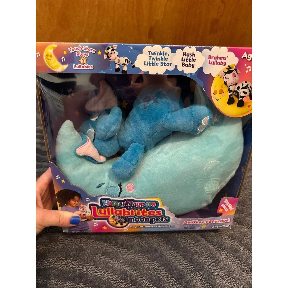New Happy Nappers Lullabrites Moon Pet - Blue Elephant - Picture 3 of 6